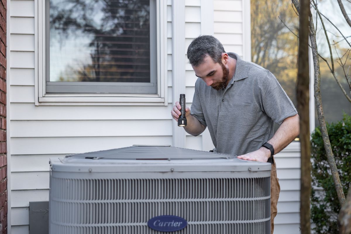 Technician on a residential service call