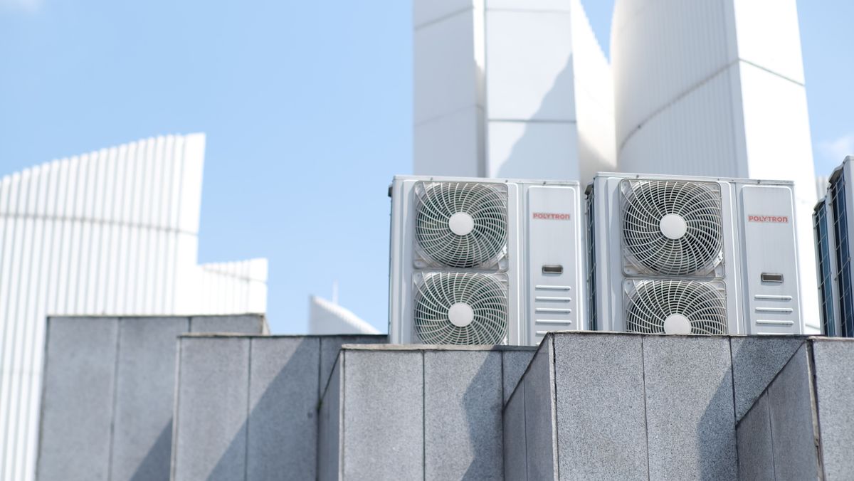 Packaged HVAC units on a commercial rooftop